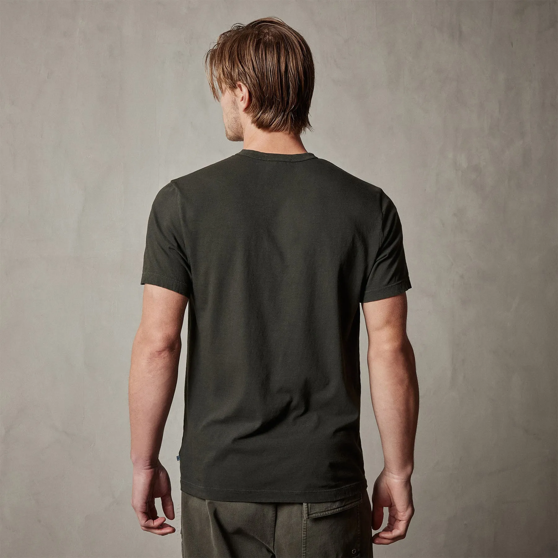 Short Sleeve Crew Neck - Dark Olive Pigment sold by James Perse product image thumbnail 4