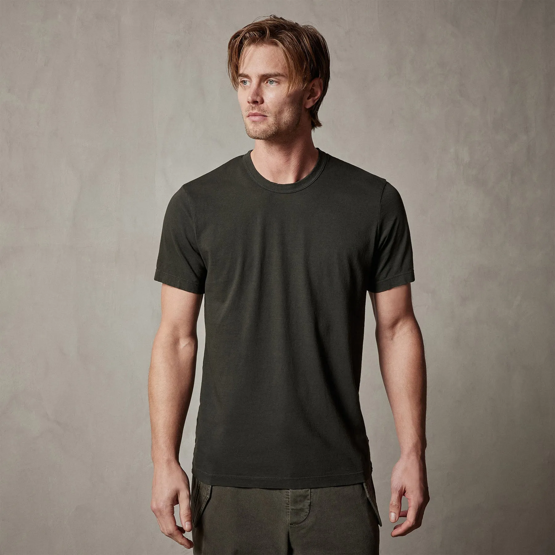 Short Sleeve Crew Neck - Dark Olive Pigment sold by James Perse product image thumbnail 3