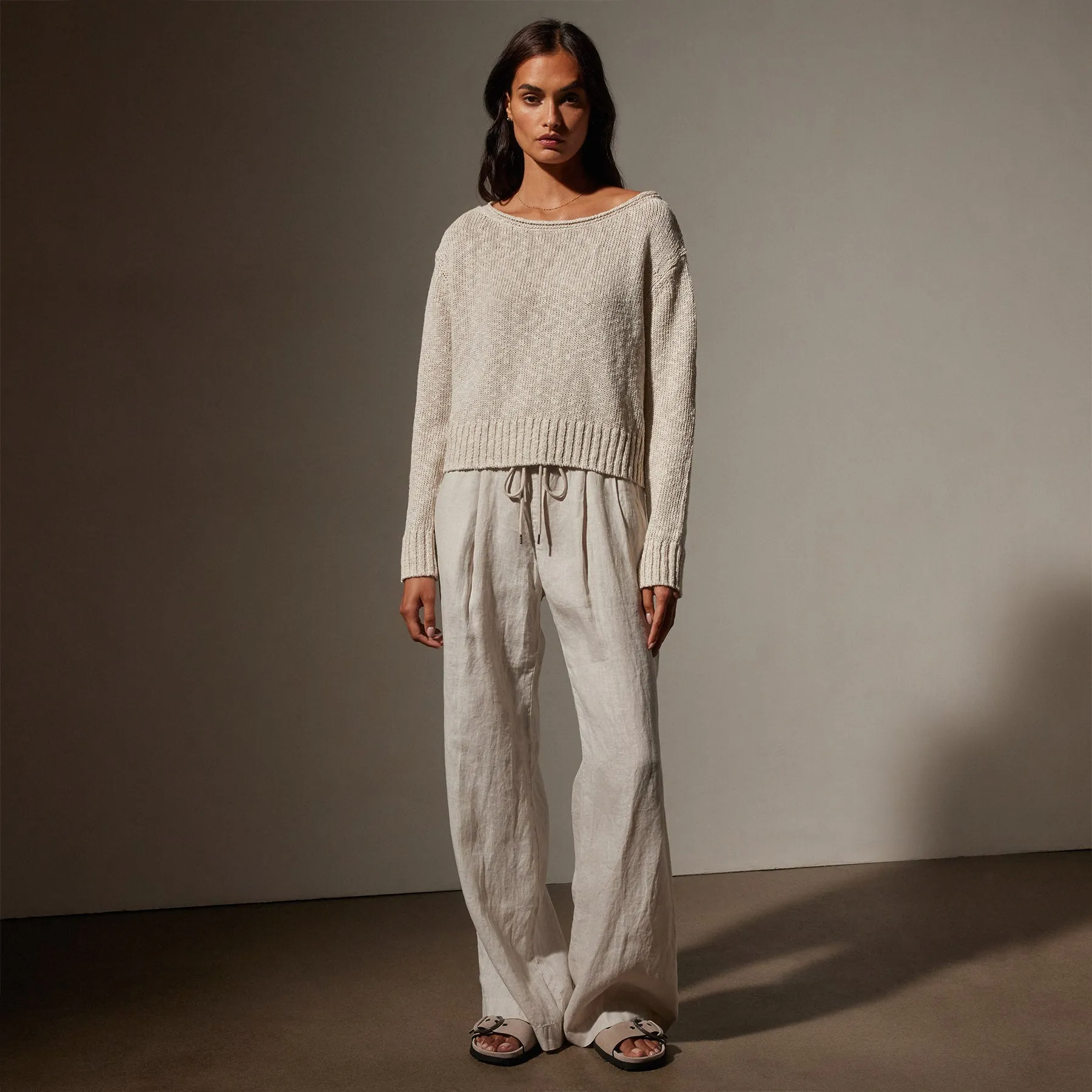 Wide Leg Relaxed Linen Pant - Salt Pigment sold by James Perse product image thumbnail 3