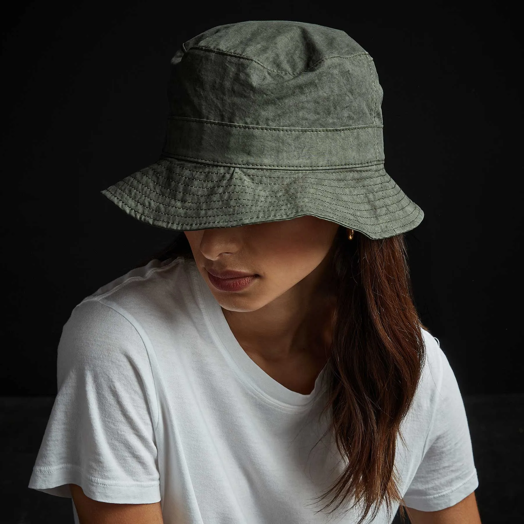 Parachute Poplin Bucket Hat - Dartmouth Pigment sold by James Perse product image thumbnail 4