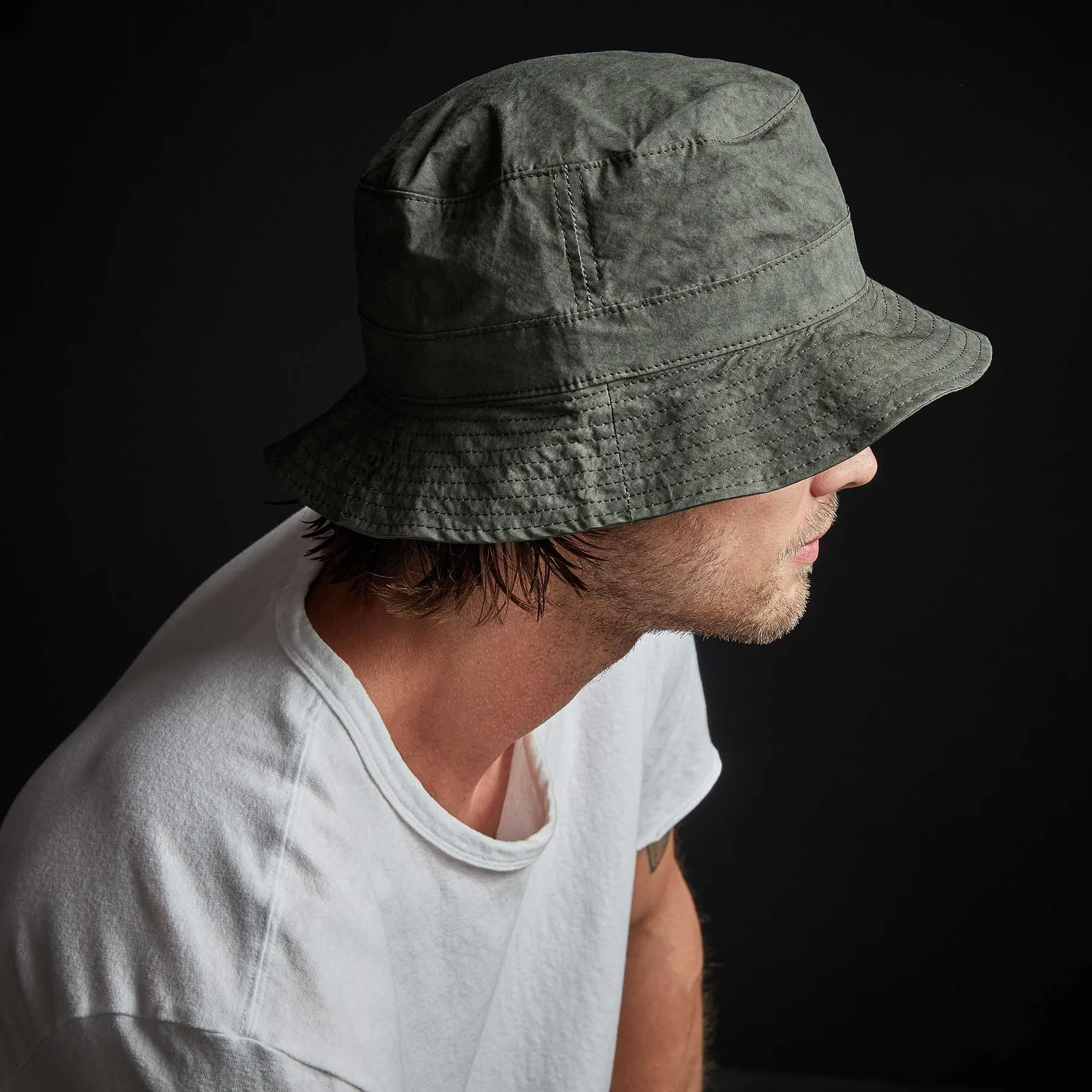 Parachute Poplin Bucket Hat - Dartmouth Pigment sold by James Perse product image thumbnail 3