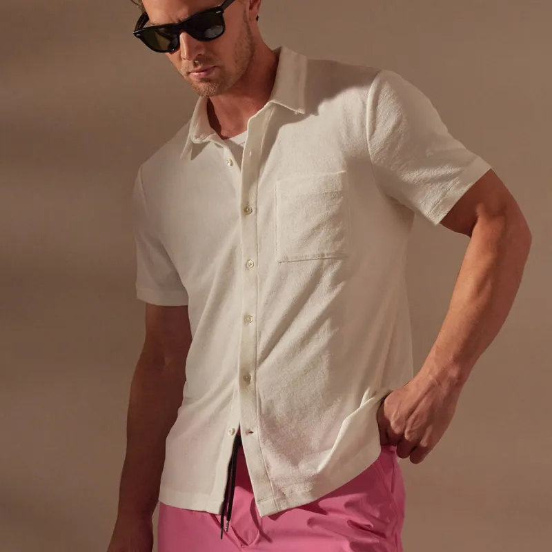 Cotton Terry Short Sleeve - White sold by James Perse