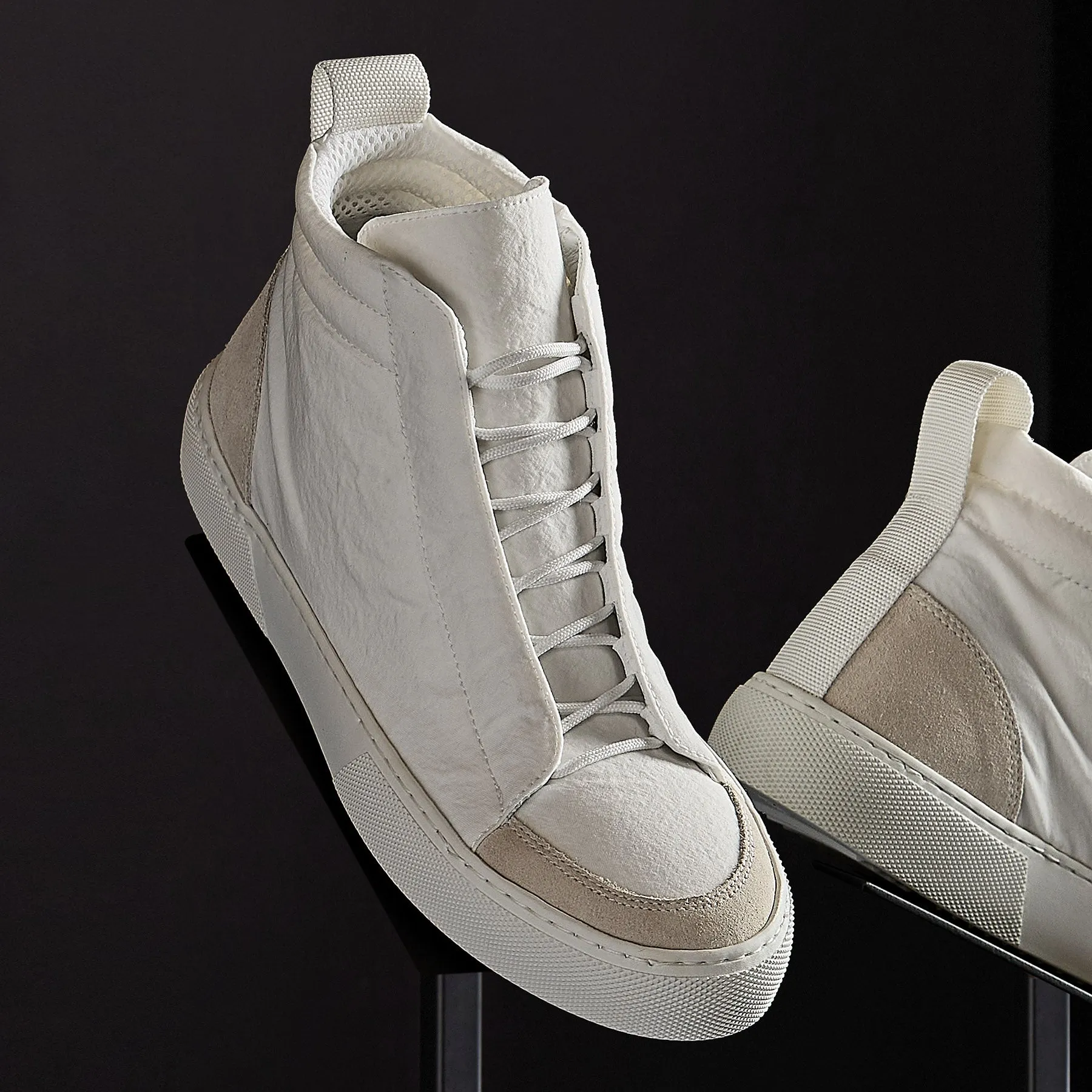Women's Solstice High Top Skate Sneaker - White/Taupe sold by James Perse product image thumbnail 3