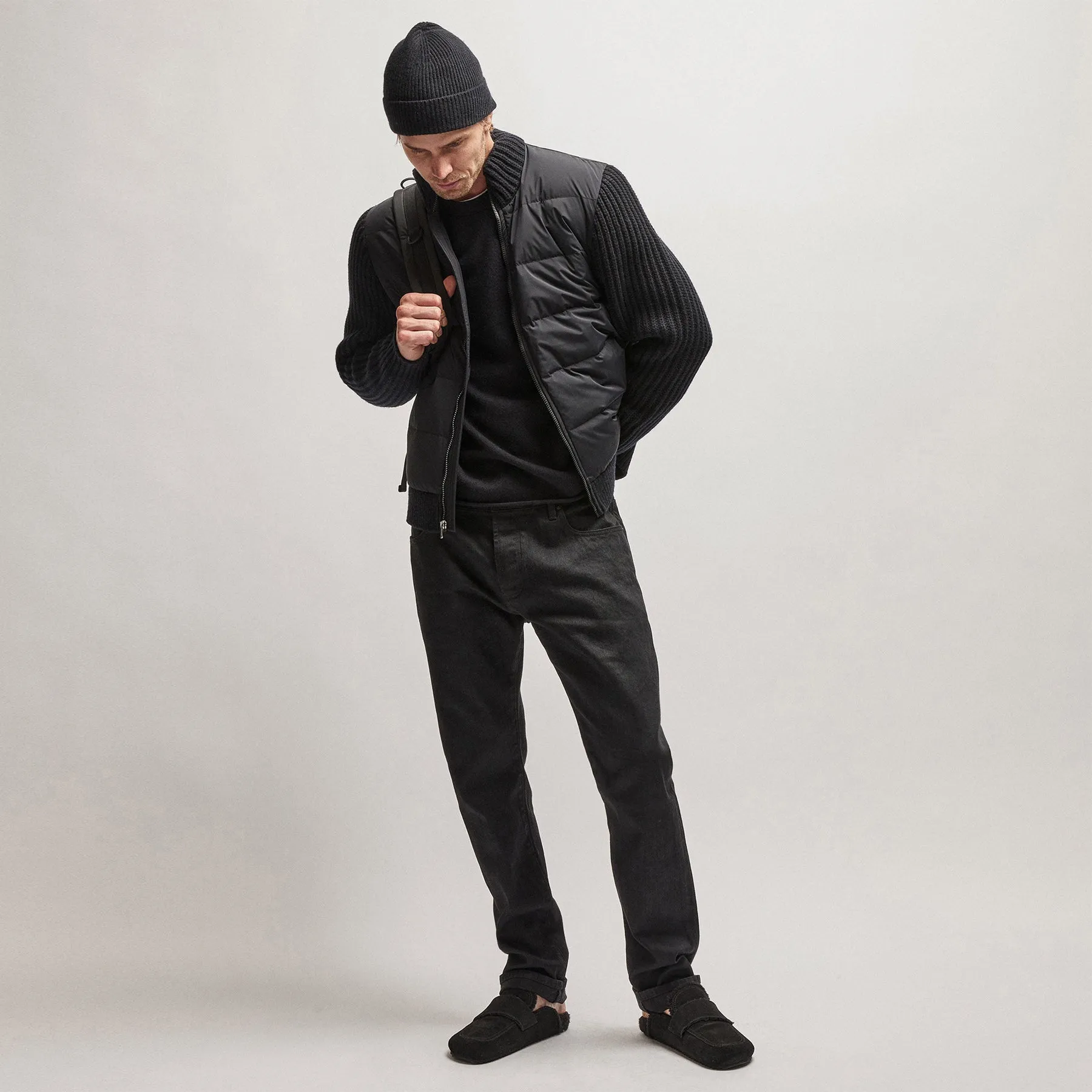 Mixed Media Zip Front Jacket - Black sold by James Perse product image thumbnail 2