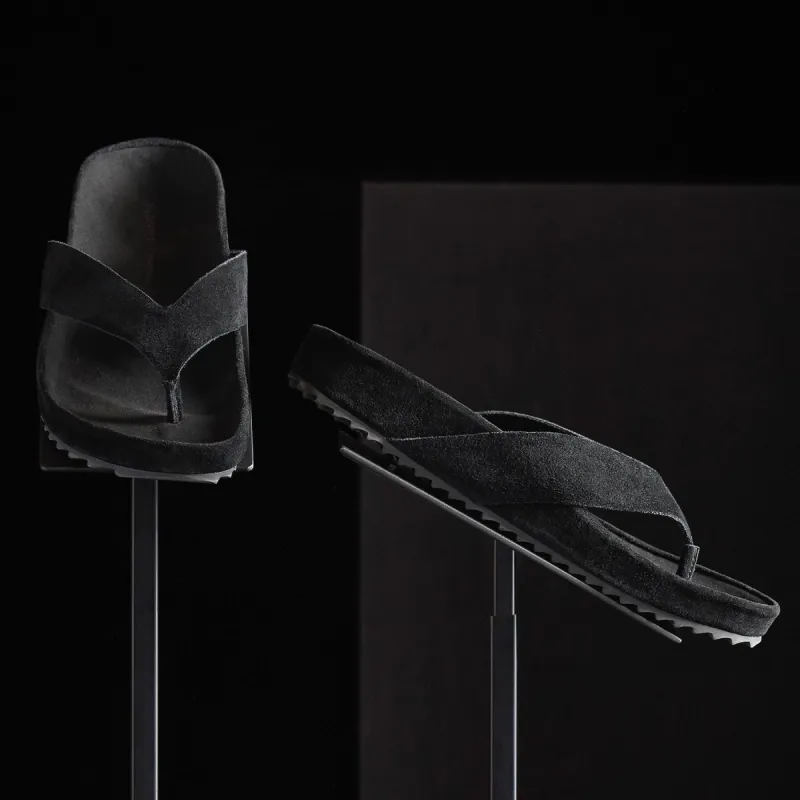 Women's Suede Flip Flop - Black sold by James Perse