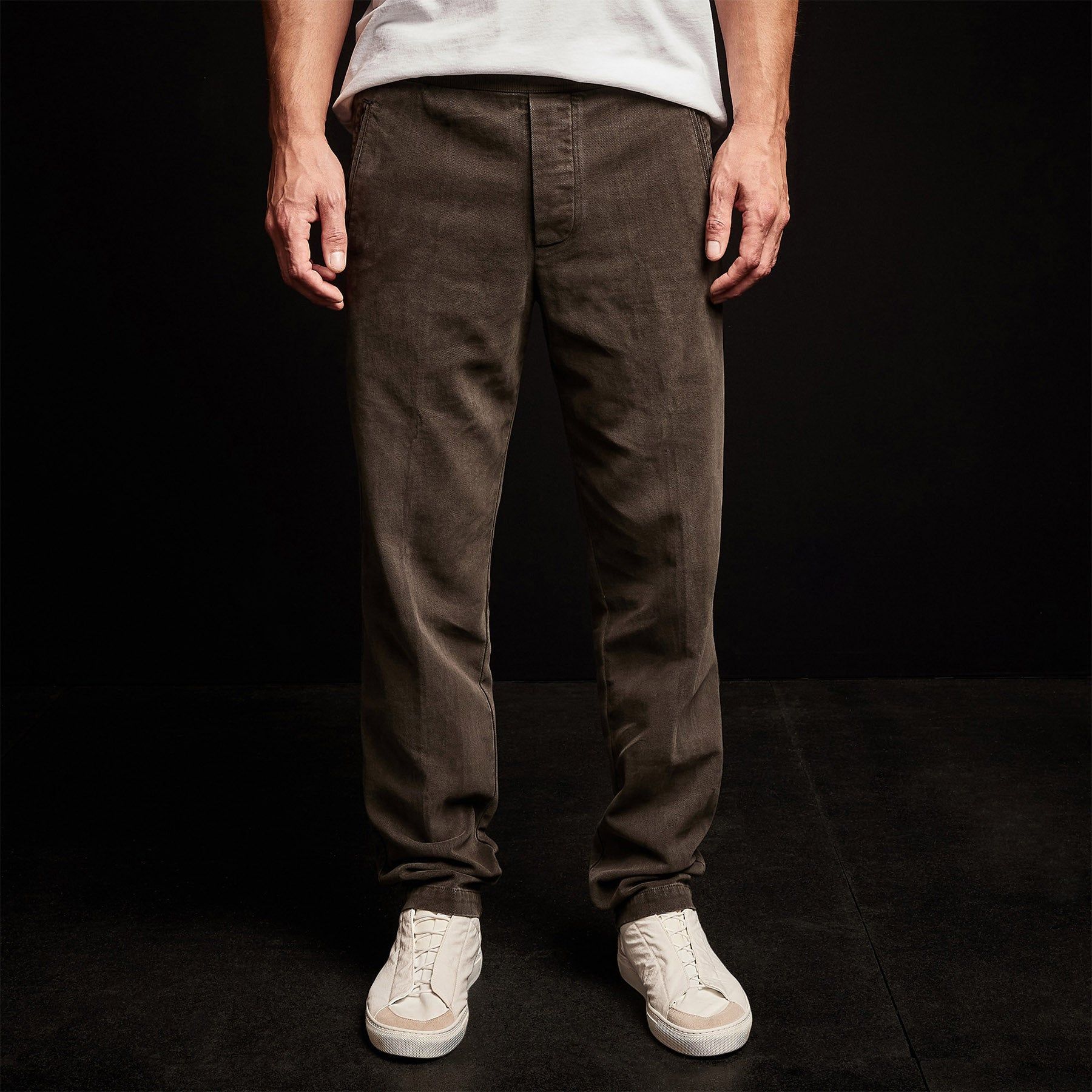 Brushed Cotton Twill Trouser - Dark Olive Pigment sold by James Perse product image thumbnail 4