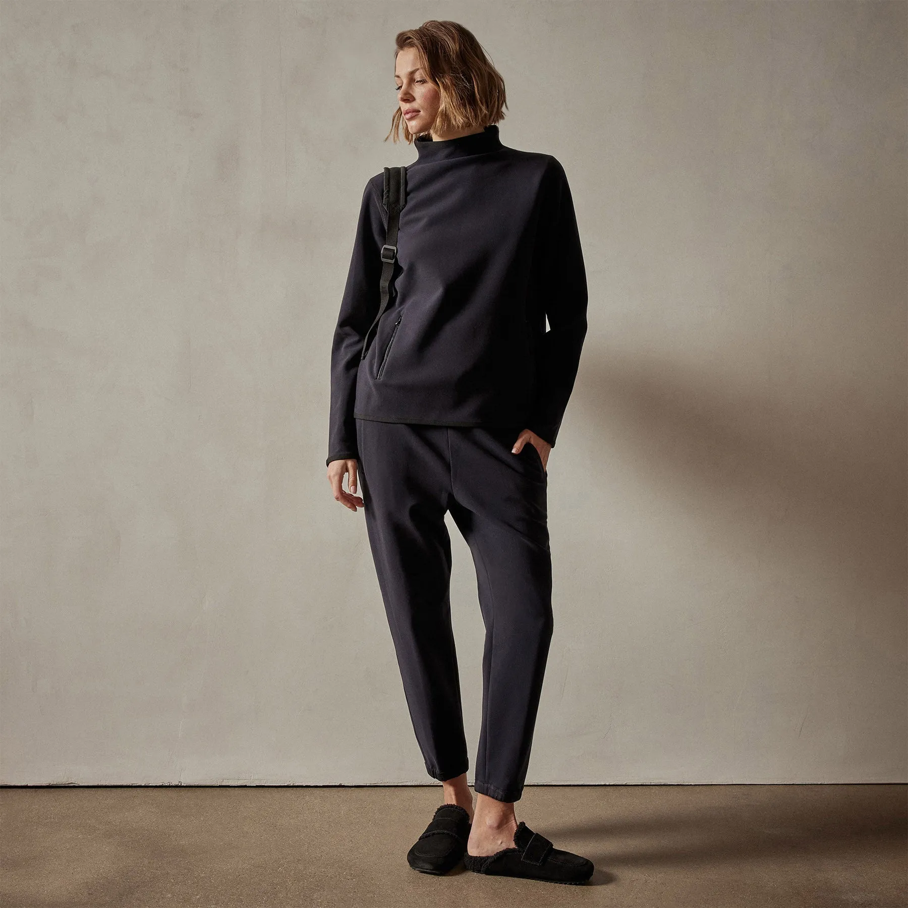 Long Sleeve Polar Fleece Turtleneck - Black sold by James Perse product image thumbnail 2