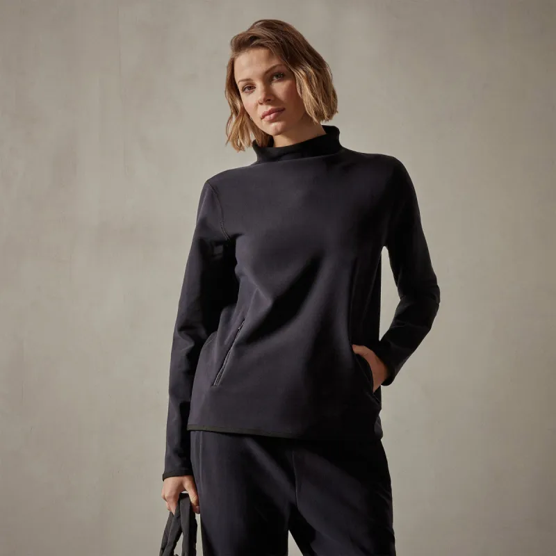 Long Sleeve Polar Fleece Turtleneck - Black sold by James Perse
