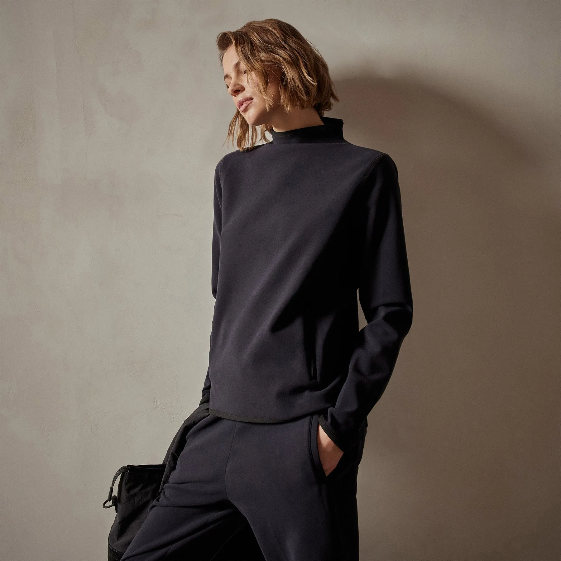 Long Sleeve Polar Fleece Turtleneck - Black sold by James Perse product image thumbnail 3