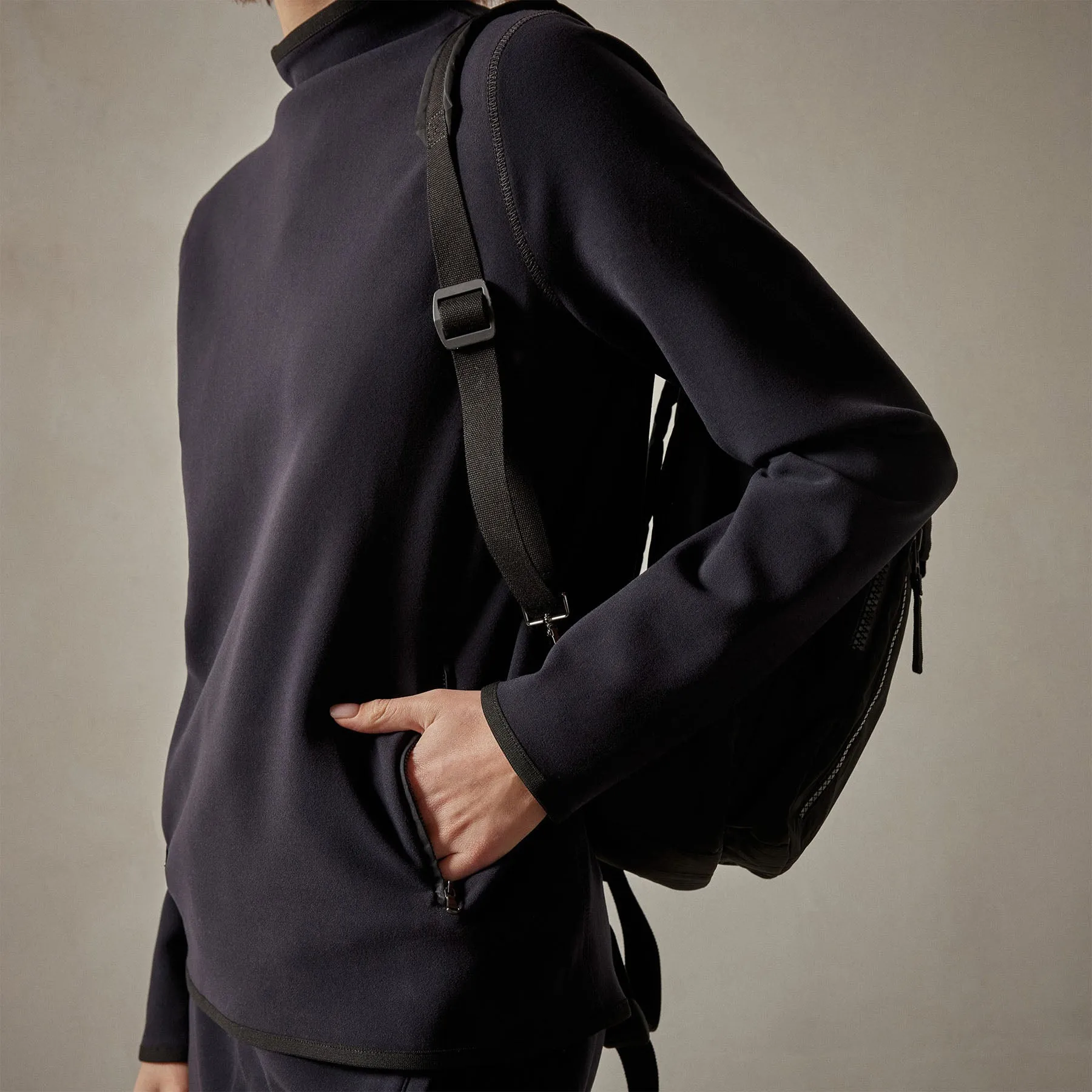 Long Sleeve Polar Fleece Turtleneck - Black sold by James Perse product image thumbnail 5