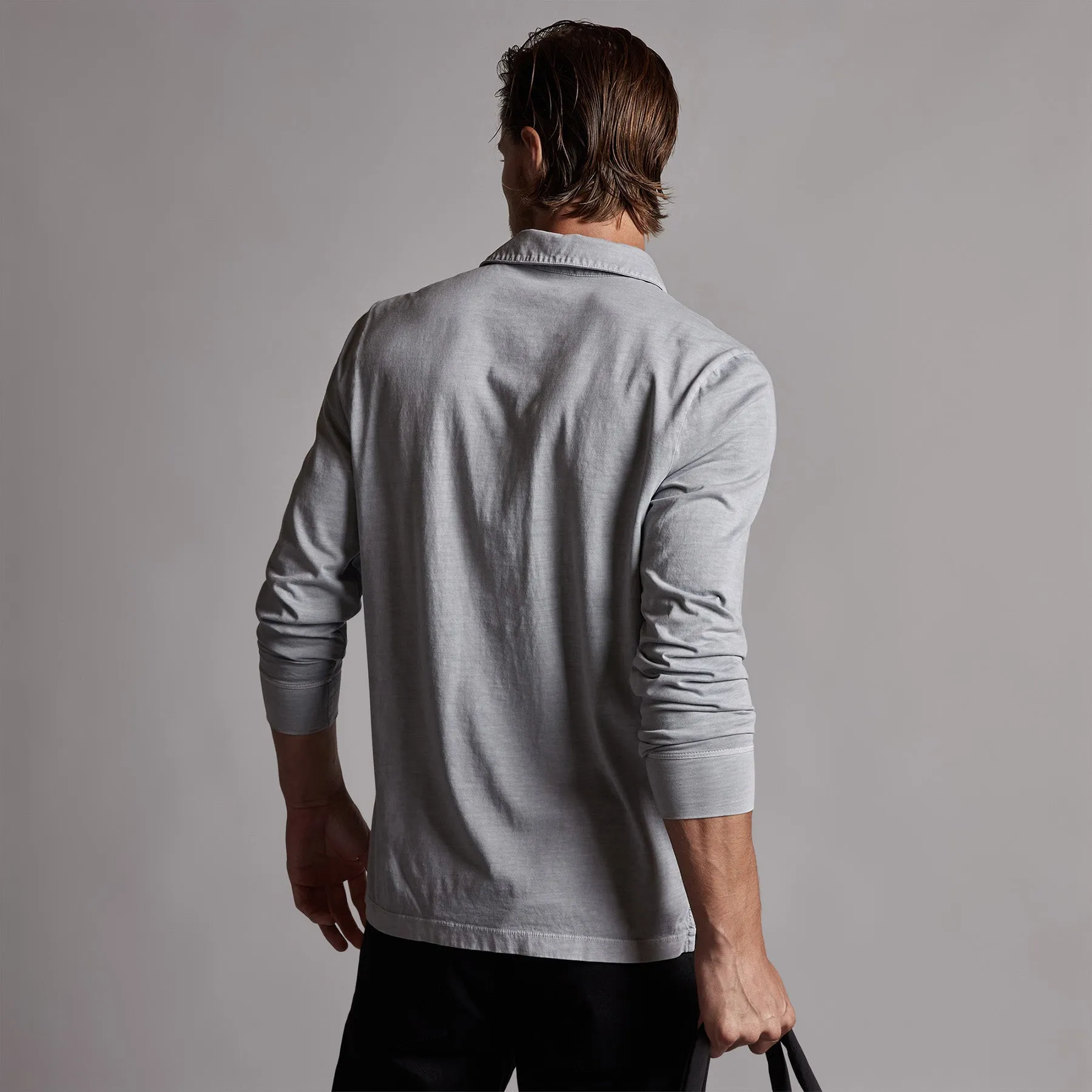 Sueded Jersey Rugby Polo - Breeze Pigment sold by James Perse product image thumbnail 4