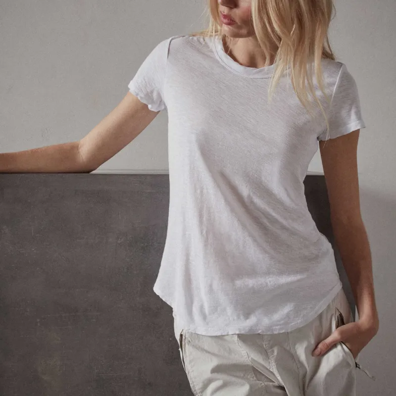 Sheer Slub Crew Neck Tee - White sold by James Perse