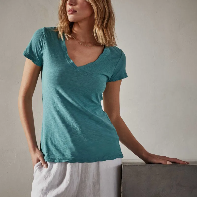 Sheer Slub Casual V Neck - Sprite sold by James Perse