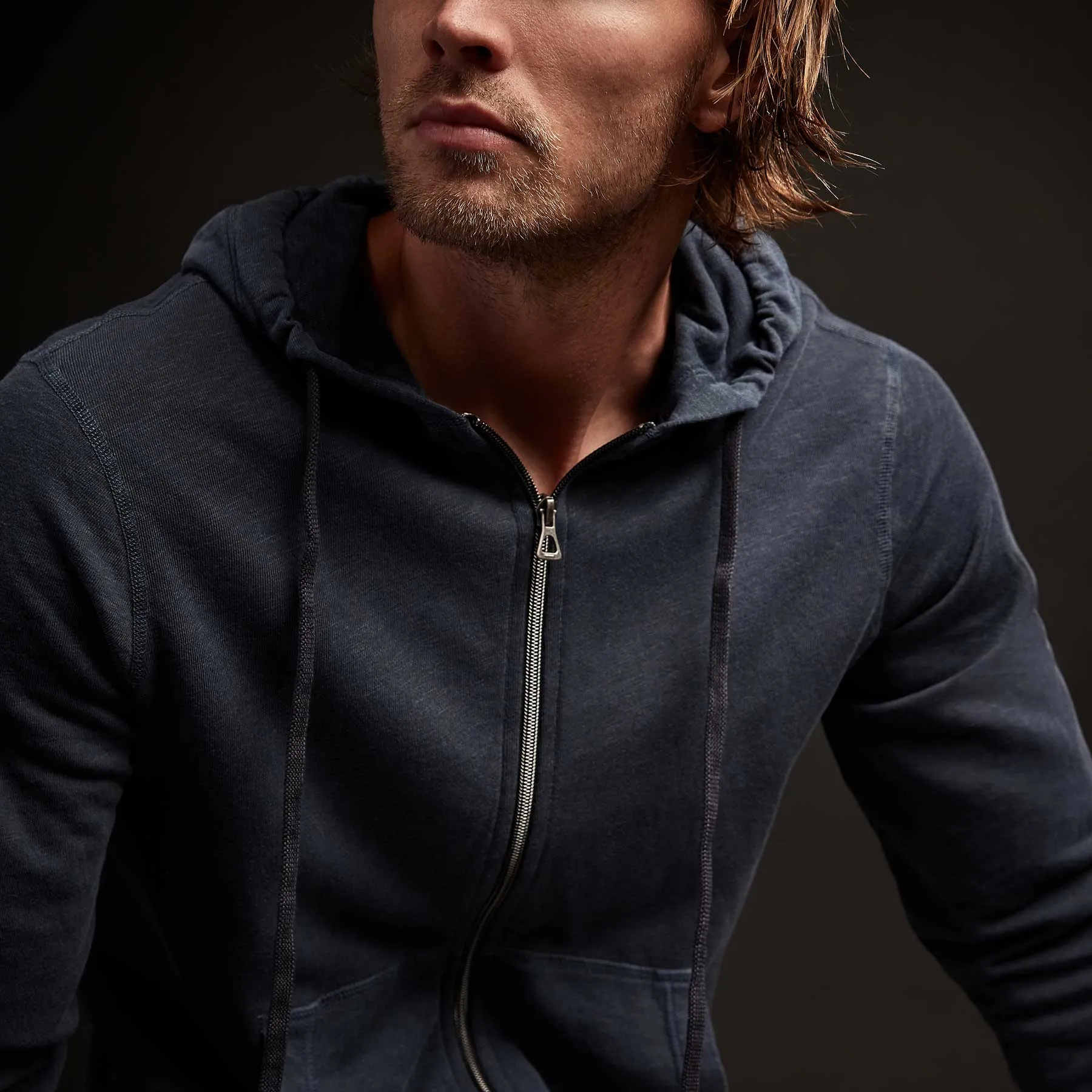 Vintage French Terry Zip Up Hoodie - Deep Pigment sold by James Perse product image thumbnail 2