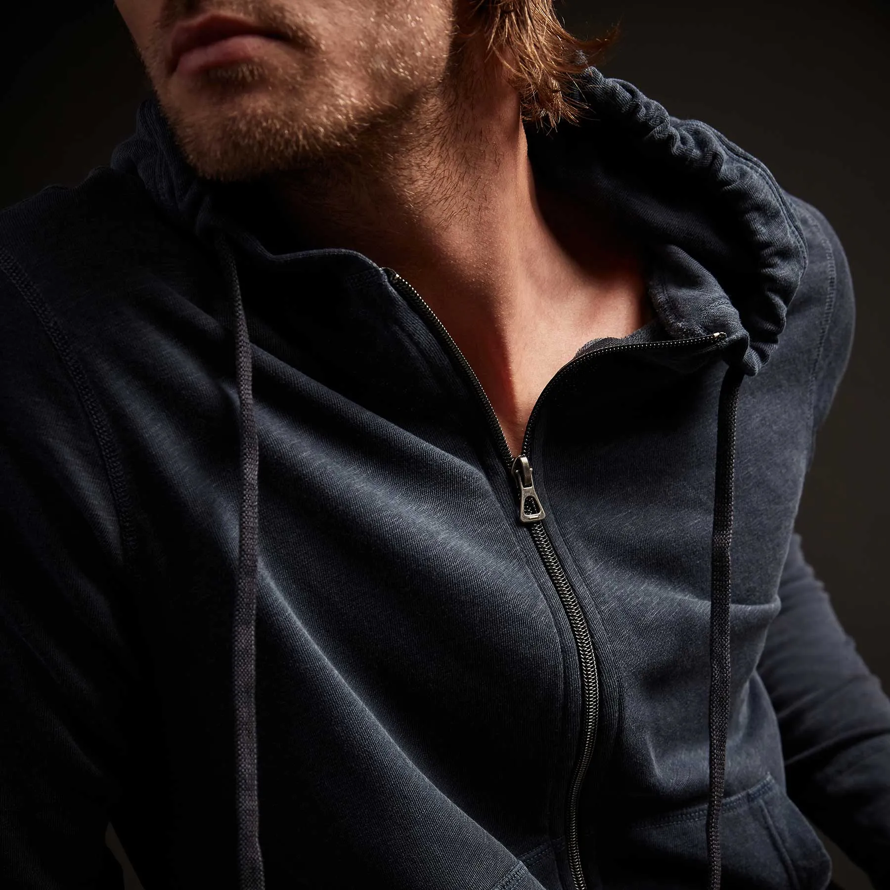 Vintage French Terry Zip Up Hoodie - Deep Pigment sold by James Perse product image thumbnail 4