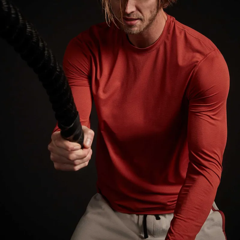 Perforated Performance Crew - Tamarind sold by James Perse