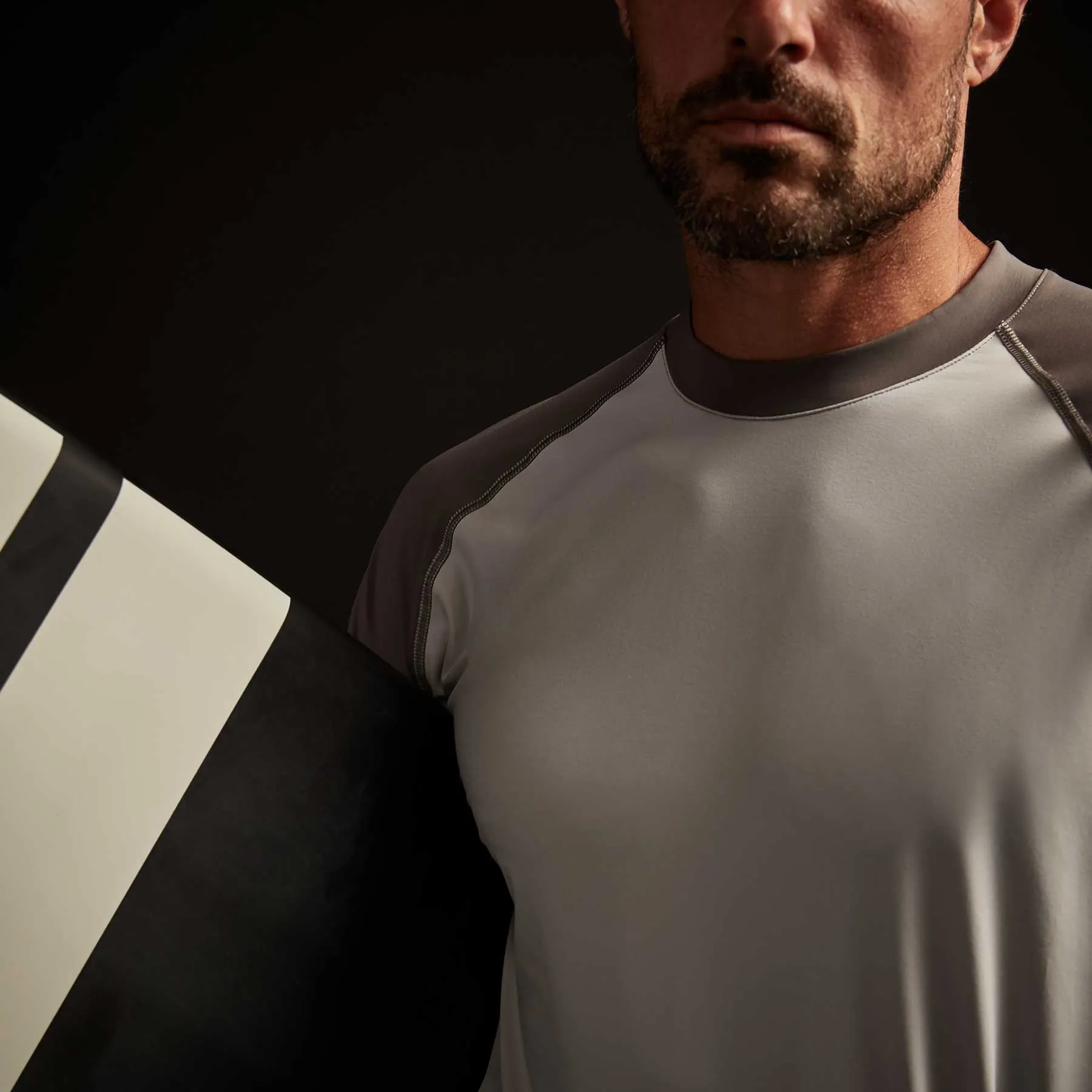 Graphic Performance Knit Raglan - Steel/Raccoon Grey sold by James Perse product image thumbnail 3