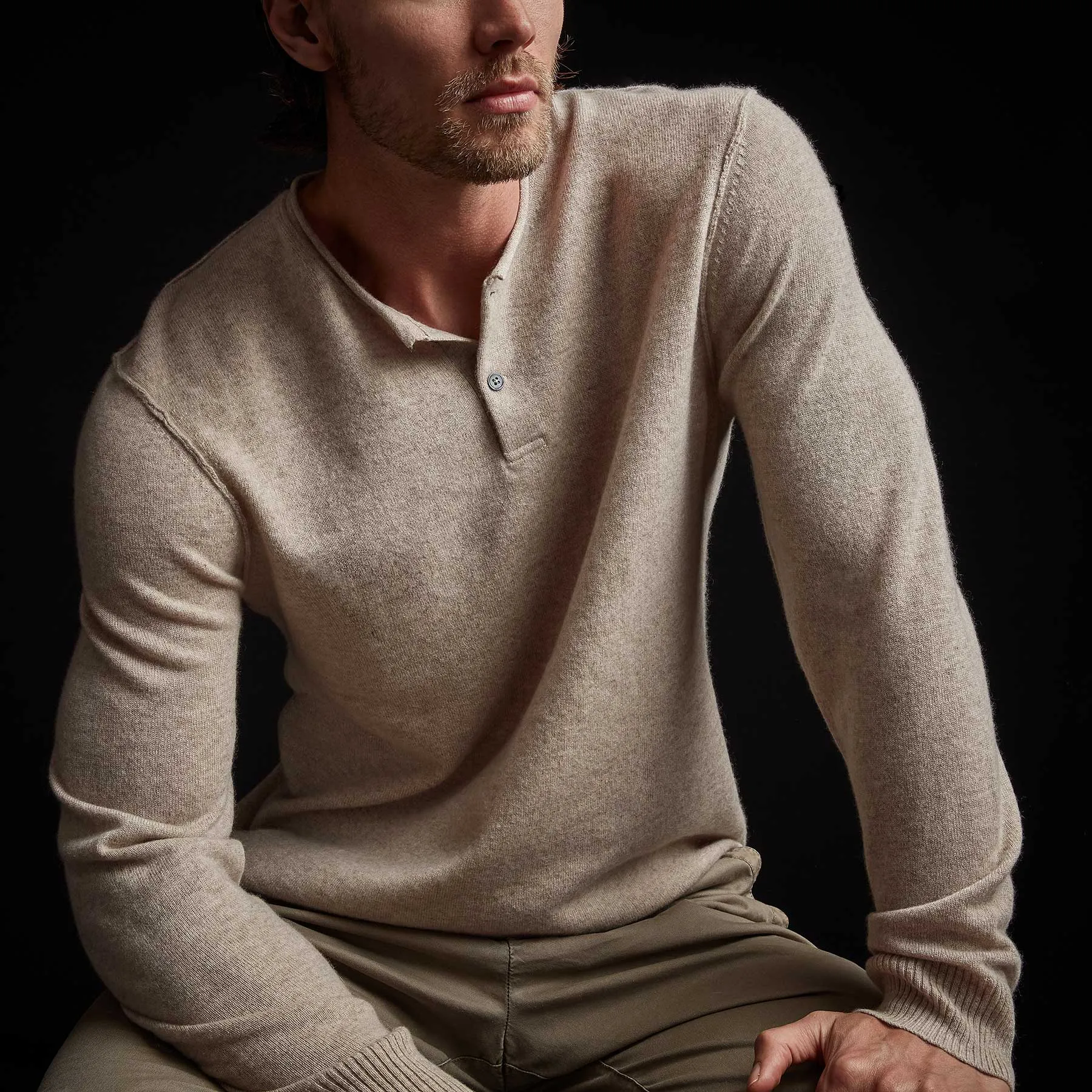 Recycled Cashmere Henley - Stone sold by James Perse product image thumbnail 2