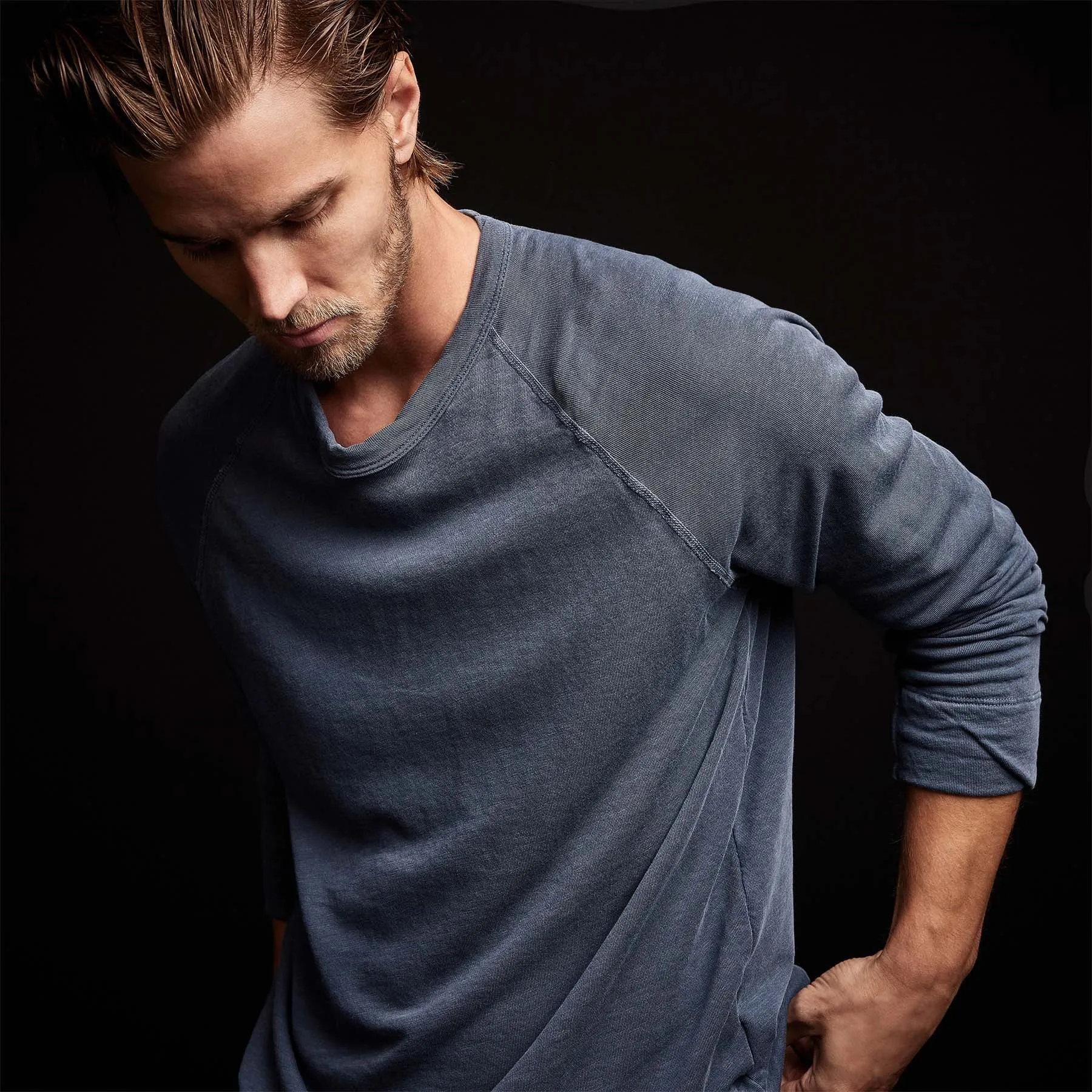 Vintage French Terry Sweatshirt - Sea Captain Pigment sold by James Perse product image thumbnail 4