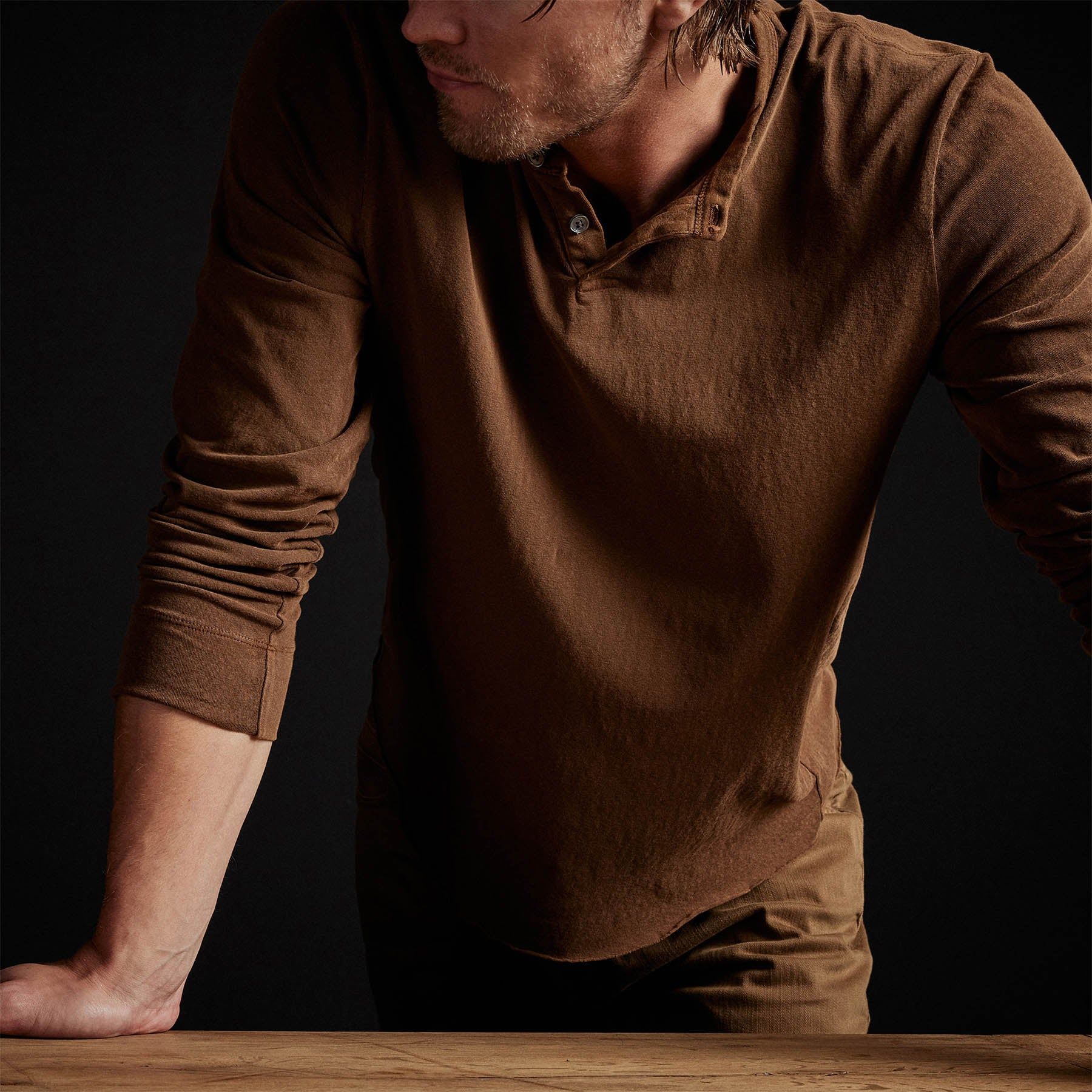 Ranch Henley - Gingerbread Pigment sold by James Perse