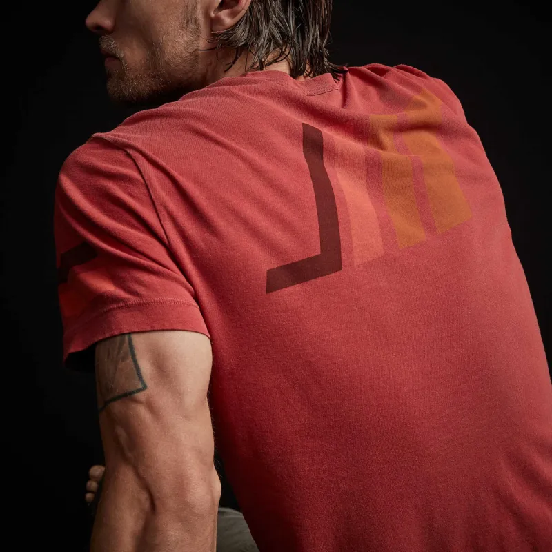 Short Sleeve Graphic Crew Neck - Brick Pigment sold by James Perse
