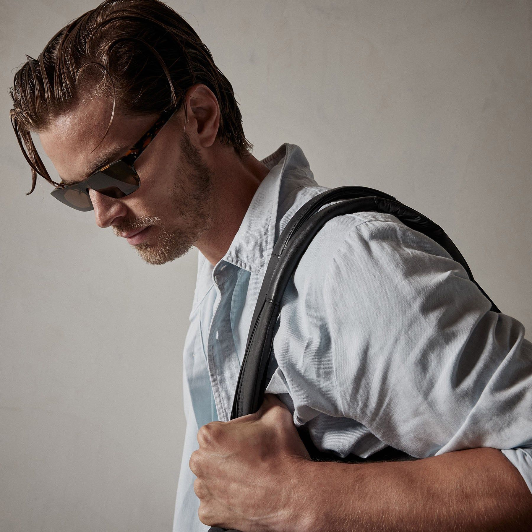 Sierra Cotton Linen Shirt - Baby Blue Pigment sold by James Perse product image thumbnail 3