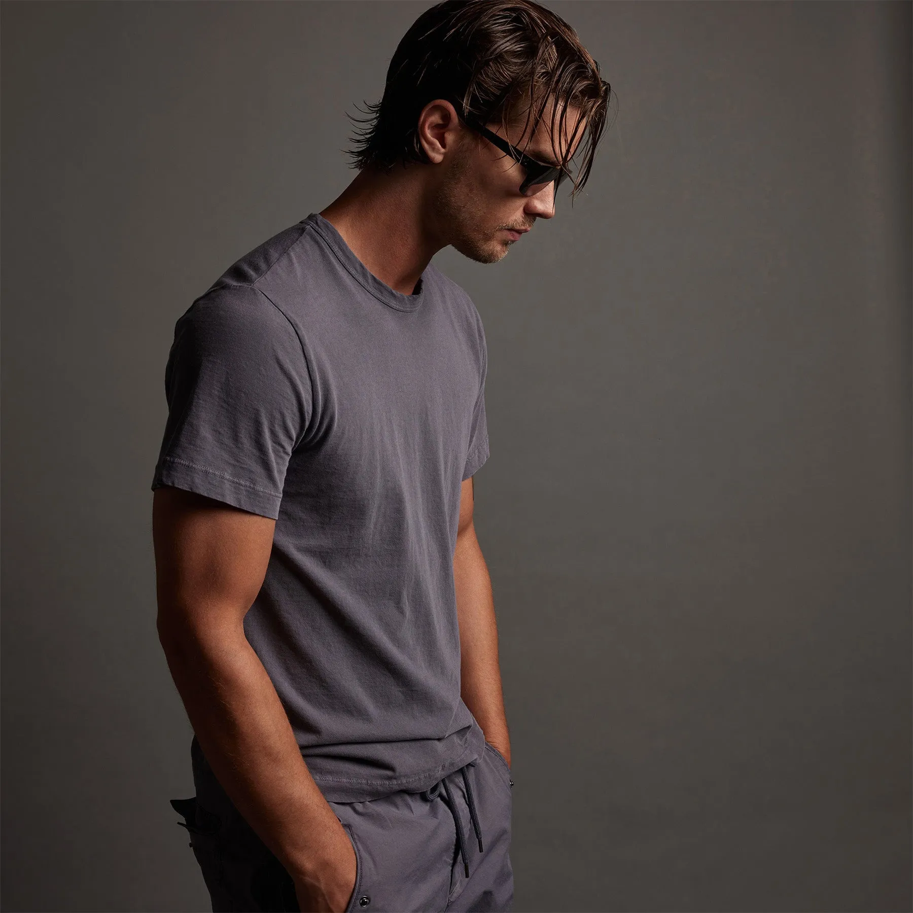 Short Sleeve Crew Neck - Flannel Pigment sold by James Perse