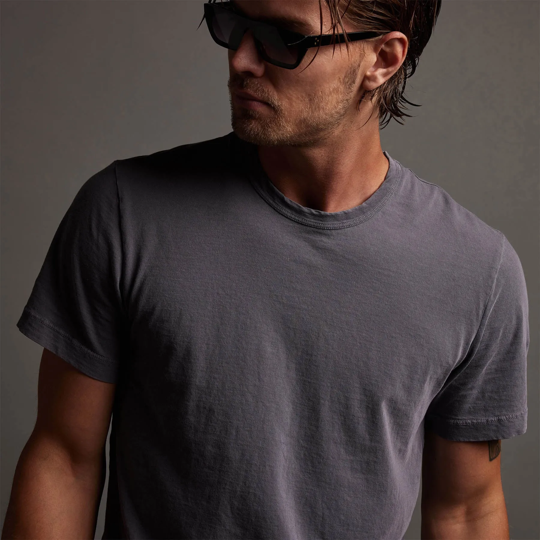 Short Sleeve Crew Neck - Flannel Pigment sold by James Perse product image thumbnail 3