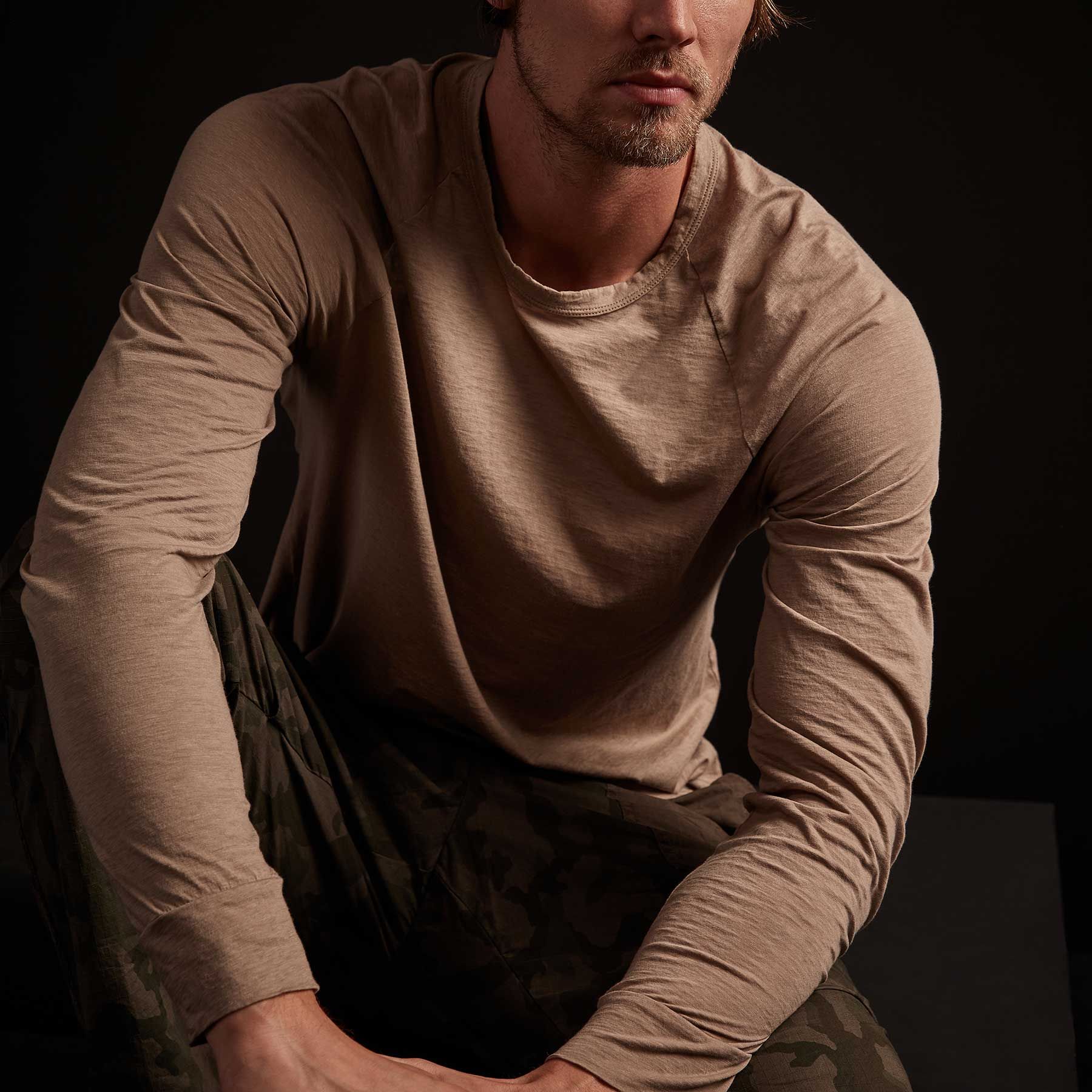 Recycled Lotus Jersey Raglan Crew - Fawn sold by James Perse product image thumbnail 2