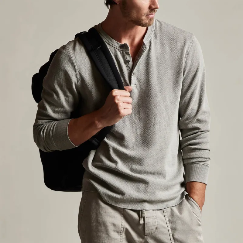 Long Sleeve Thermal Henley - Dapple Pigment sold by James Perse