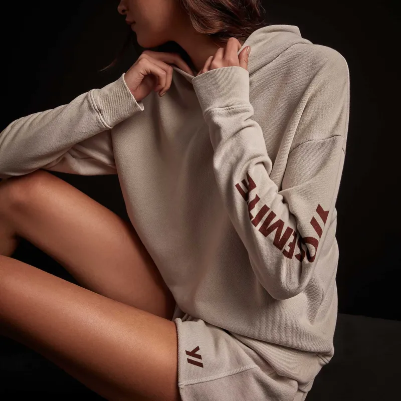Graphic Pullover Hoodie - Pearl Pigment/Maroon sold by James Perse