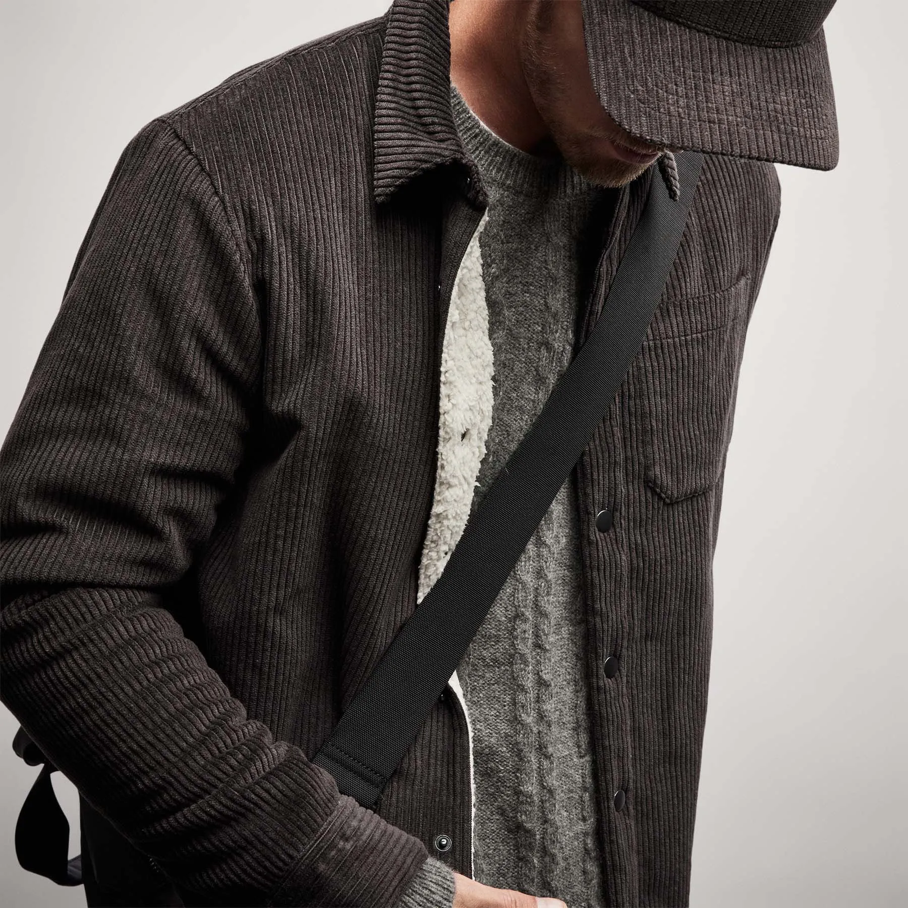 Sherpa Lined Corduroy Shirt Jacket - Kona sold by James Perse product image thumbnail 4