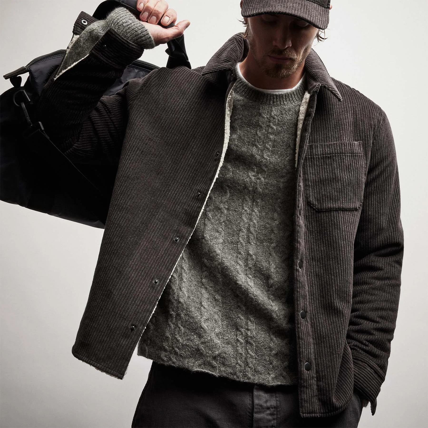 Sherpa Lined Corduroy Shirt Jacket - Kona sold by James Perse product image thumbnail 3