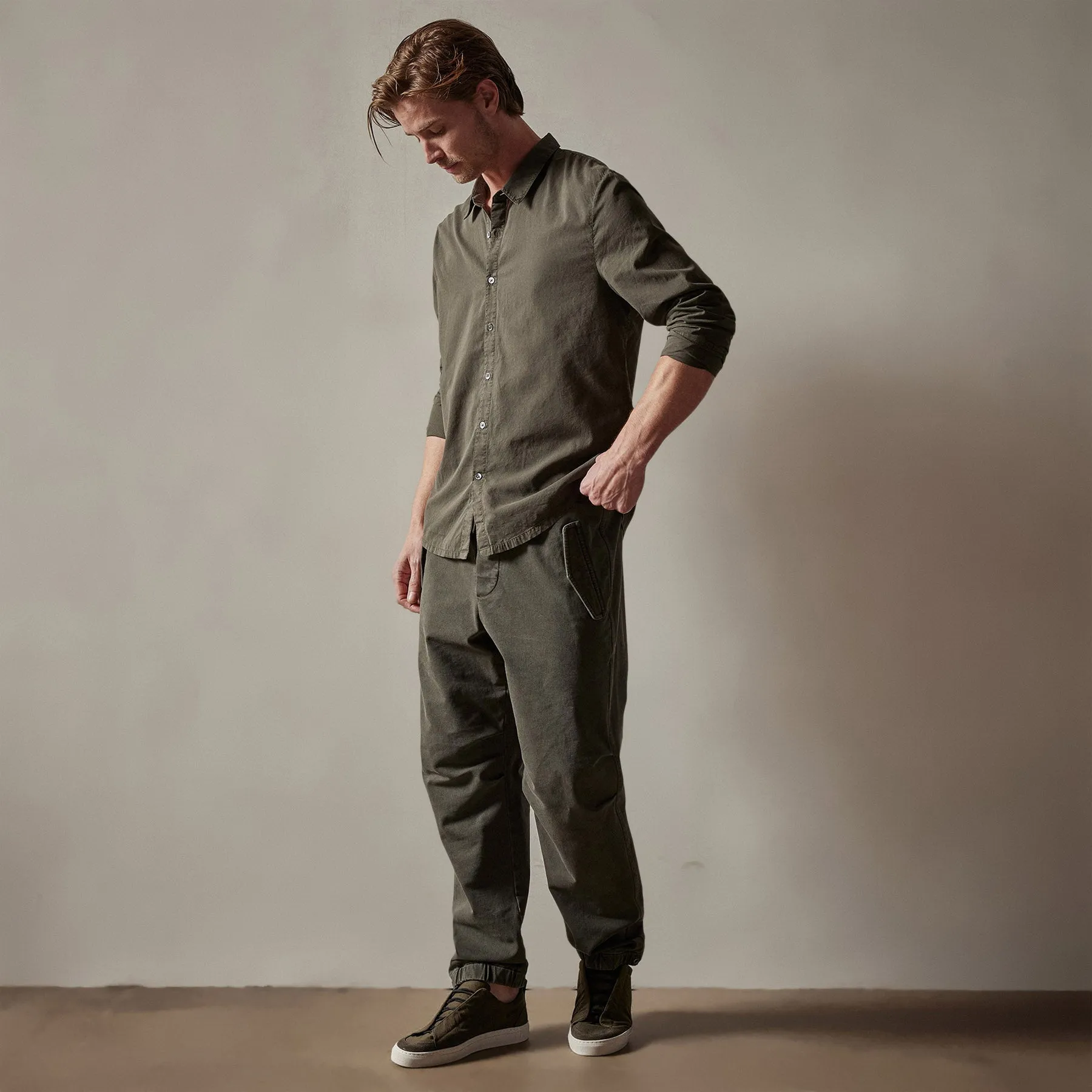Standard Shirt - Dark Olive Pigment sold by James Perse