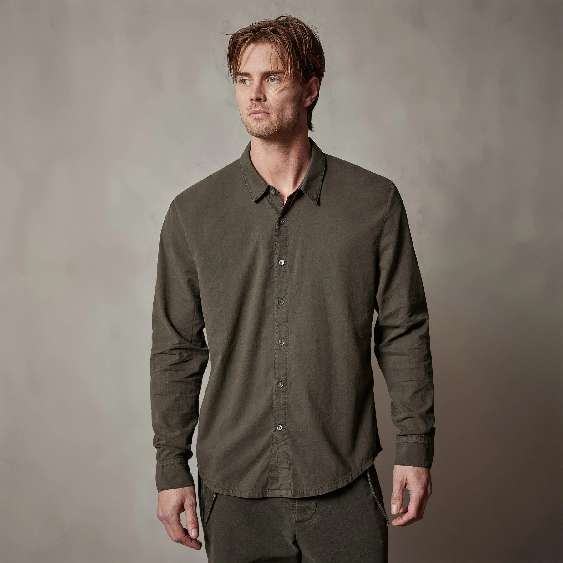 Standard Shirt - Dark Olive Pigment sold by James Perse product image thumbnail 3