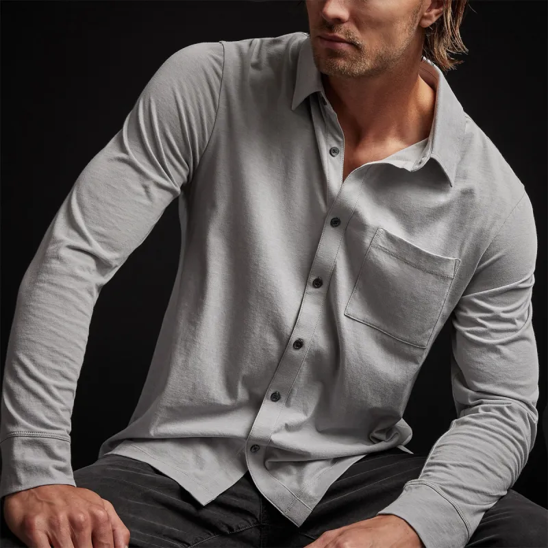 Clean Finish Jersey Shirt - Blue Fog sold by James Perse