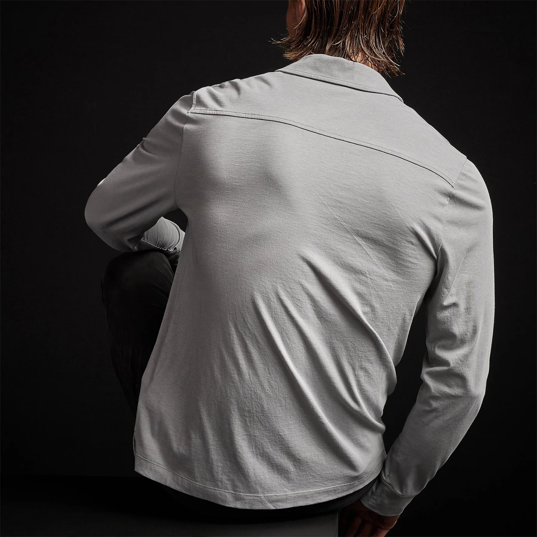 Clean Finish Jersey Shirt - Blue Fog sold by James Perse product image thumbnail 3