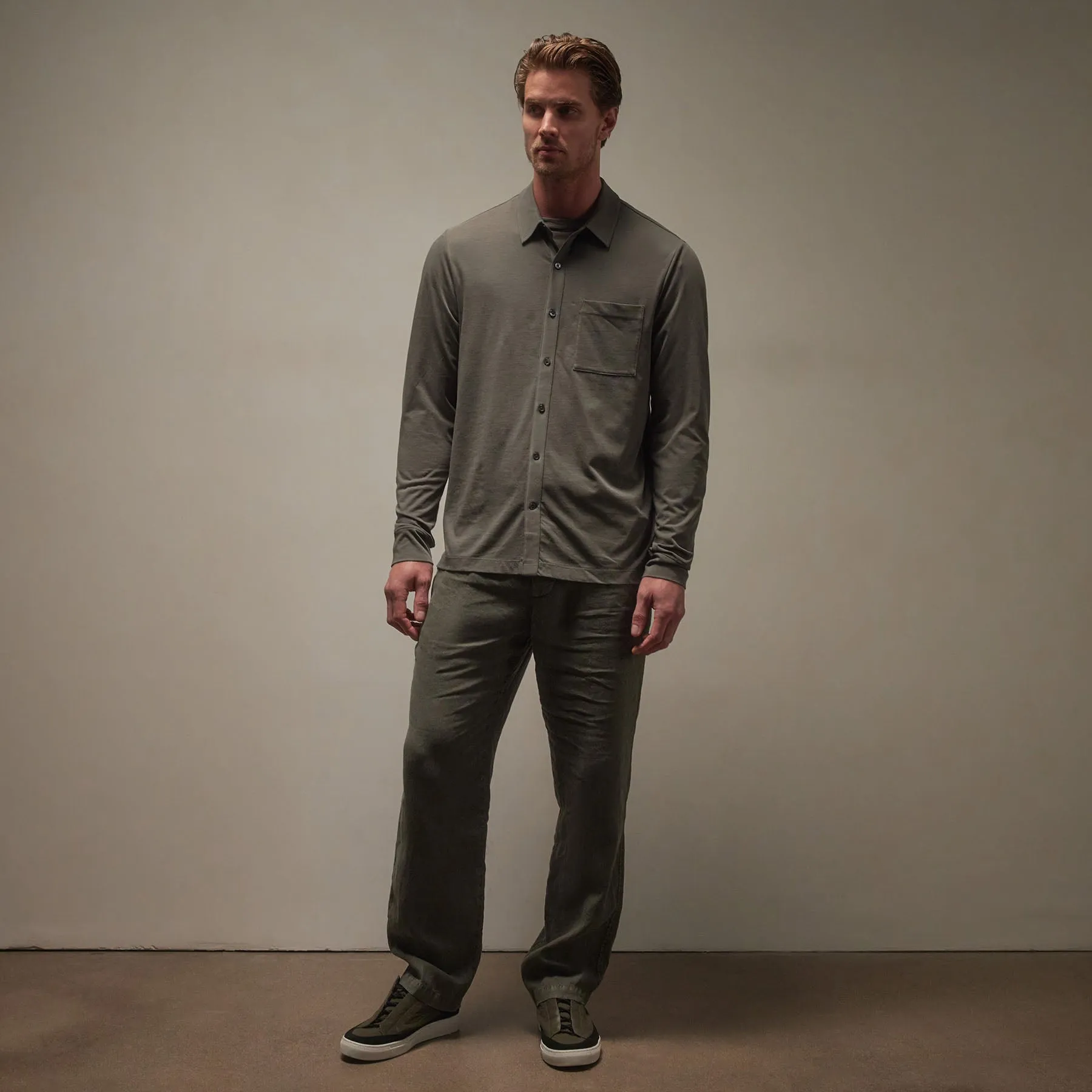 Clean Finish Jersey Shirt - Palm sold by James Perse product image thumbnail 3