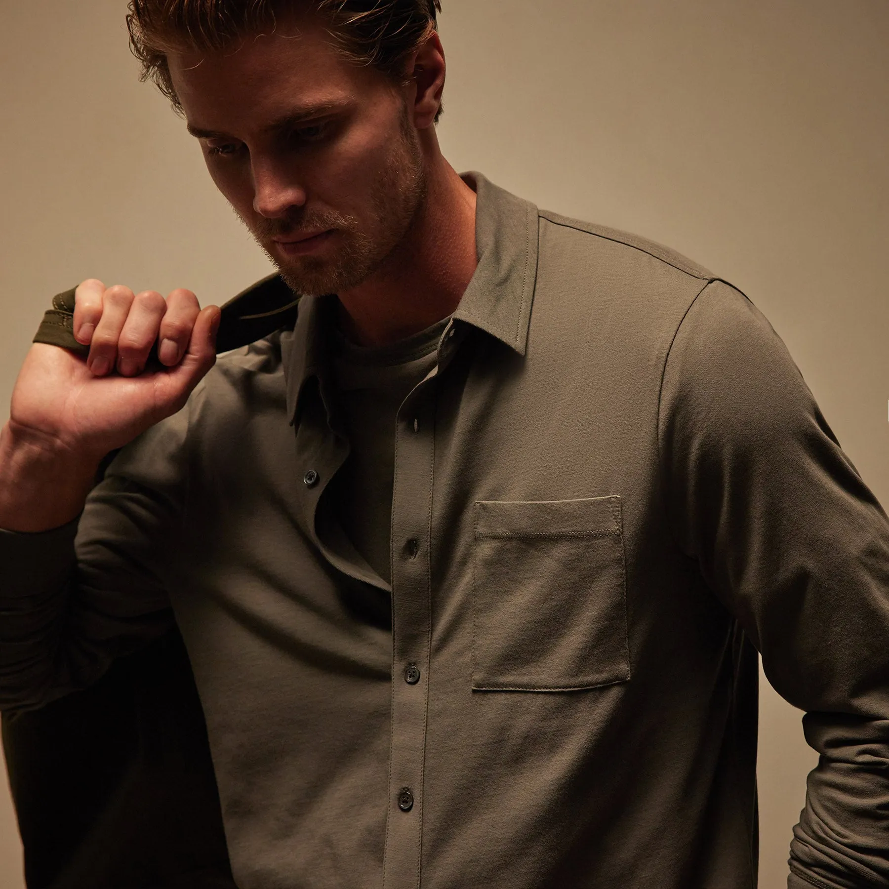 Clean Finish Jersey Shirt - Palm sold by James Perse product image thumbnail 2