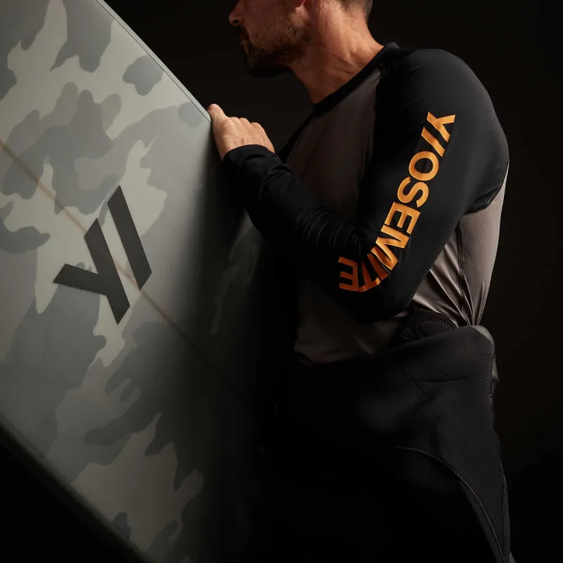 Graphic Performance Knit Raglan - Raccoon Grey/Black sold by James Perse