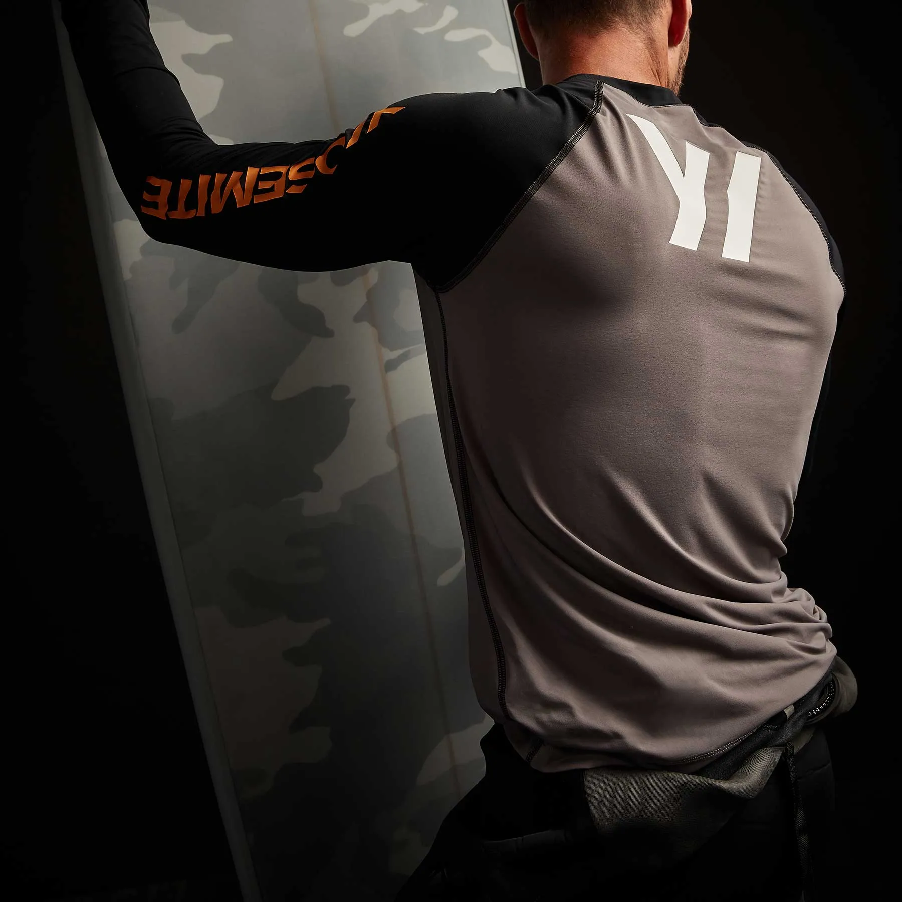 Graphic Performance Knit Raglan - Raccoon Grey/Black sold by James Perse product image thumbnail 3