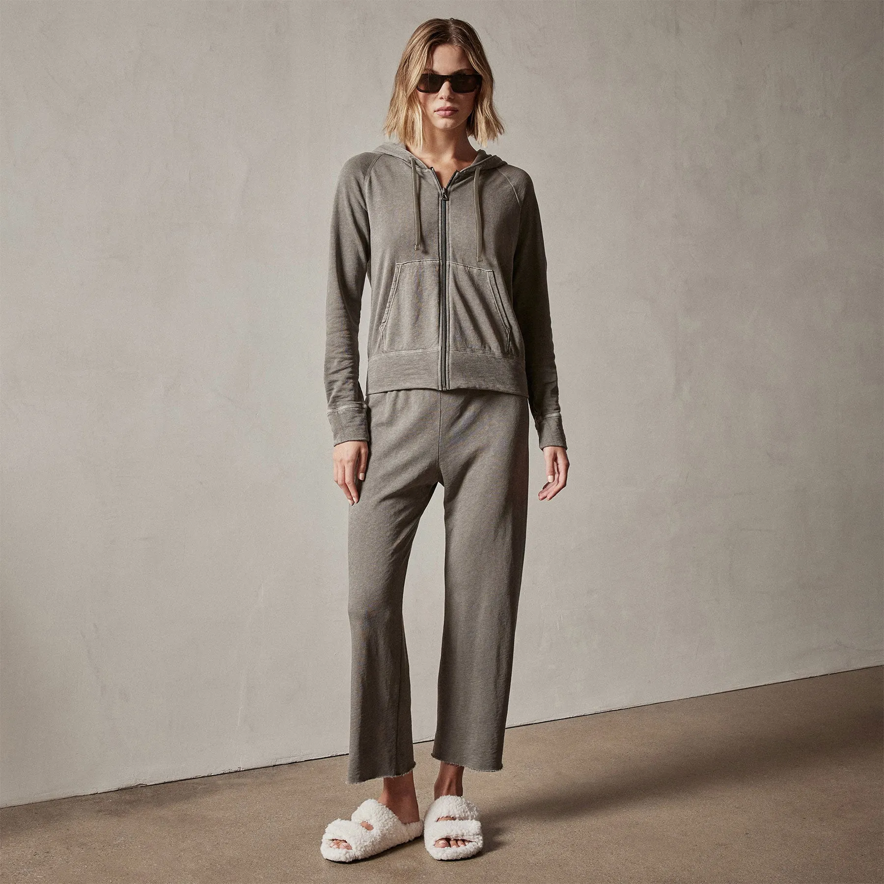 Vintage French Terry Zip Up Hoodie - Burro Pigment sold by James Perse product image thumbnail 3