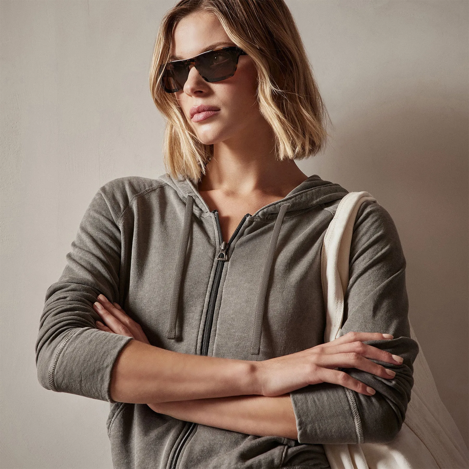 Vintage French Terry Zip Up Hoodie - Burro Pigment sold by James Perse product image thumbnail 2