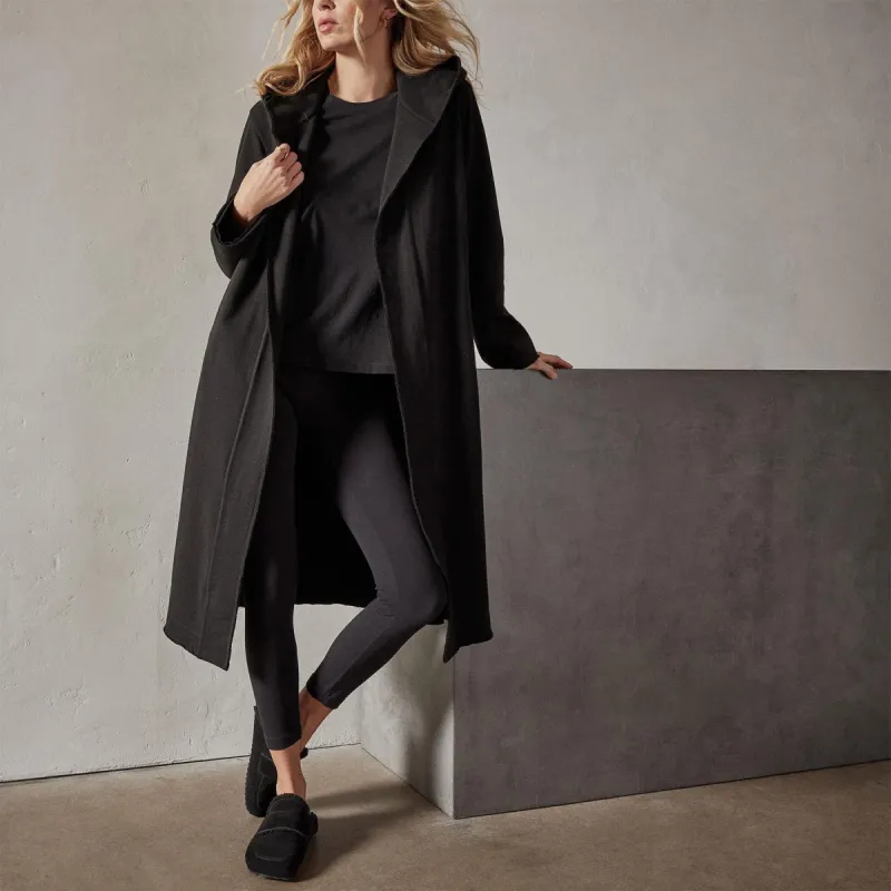 French Terry Hooded Coat - Black sold by James Perse