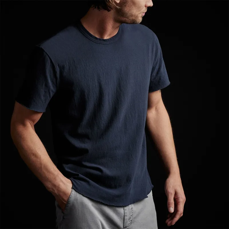 Recycled Brushed Jersey Crew Neck - Blue Oil made by James Perse