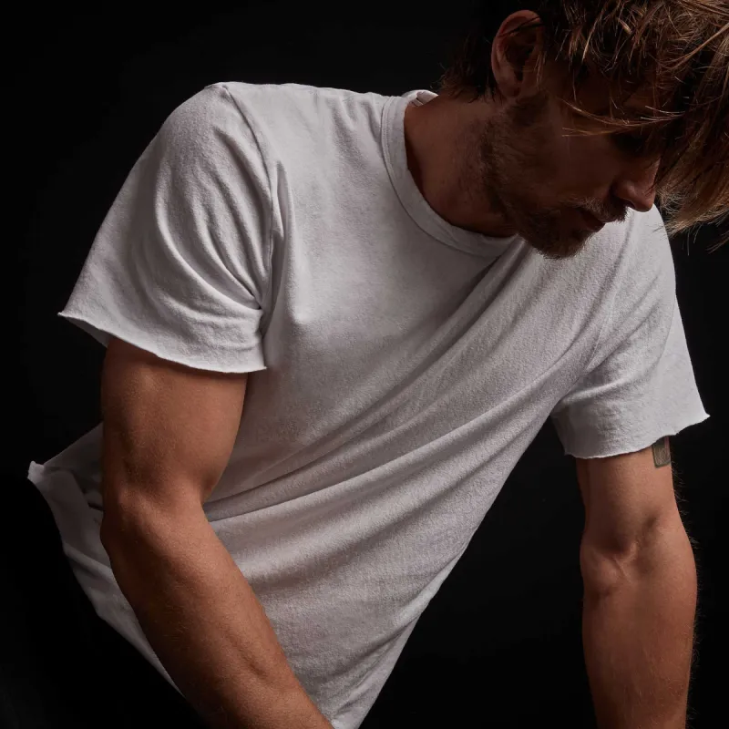 Recycled Brushed Jersey Crew Neck - White made by James Perse