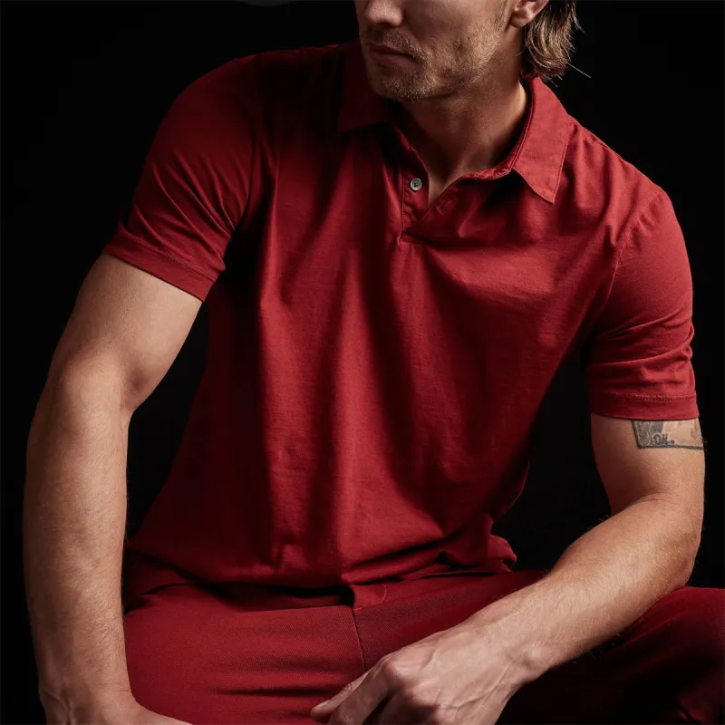Sueded Jersey Polo - Sunstone made by James Perse