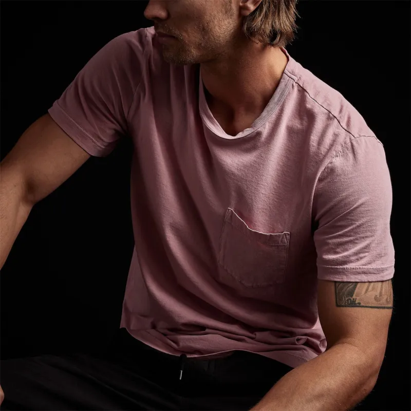 Lightweight Jersey Pocket Tee - Antique Rose Pigment sold by James Perse