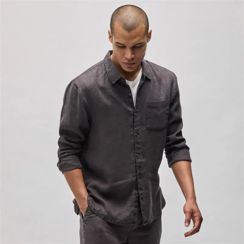 Lightweight Linen Shirt - Magma Pigment sold by James Perse