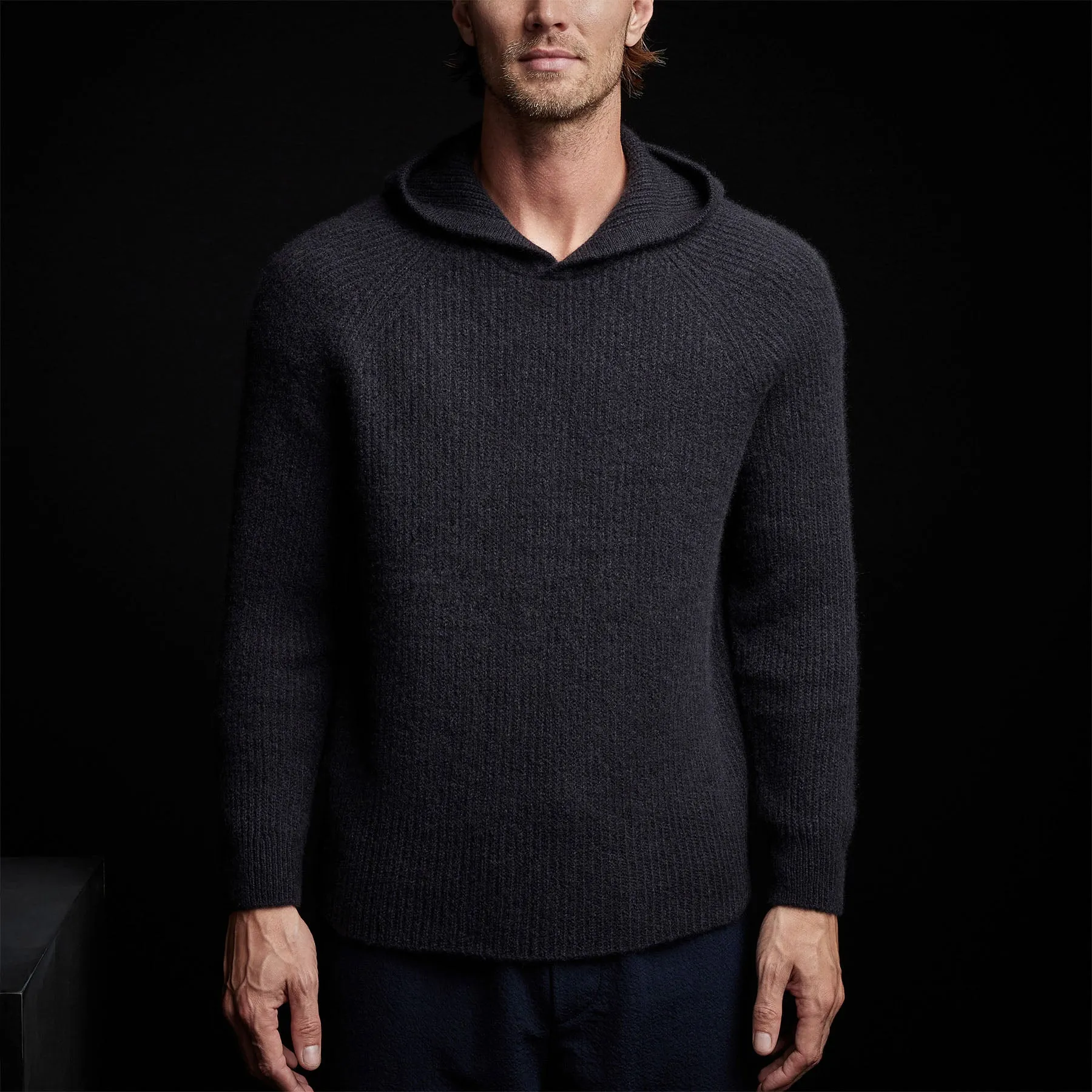 Cashmere Rib Hoodie - Black sold by James Perse product image thumbnail 5